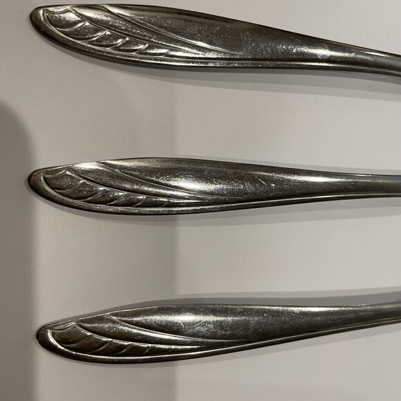 Majesco Stainless Steel Forks 6 7/8" Salad Set of 5 Vintage MCM MJS3 Pattern - Picture 9 of 10